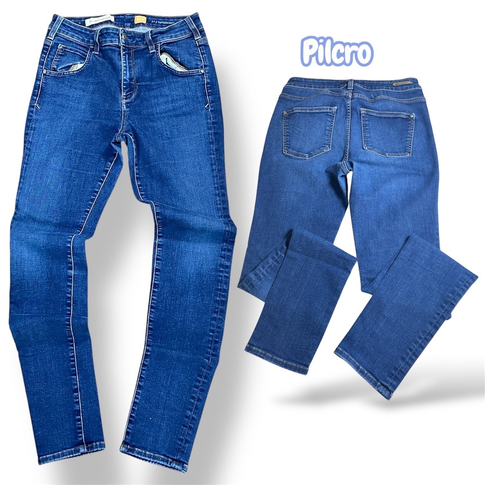 Pilcro and the Letterpress Superscript High Rise Skinny Jeans Blue Size 29